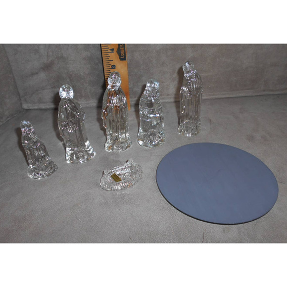 Glass Nativity 7 Piece Set #3568 Original Box Vintage Christmas - Picture 3 of 7